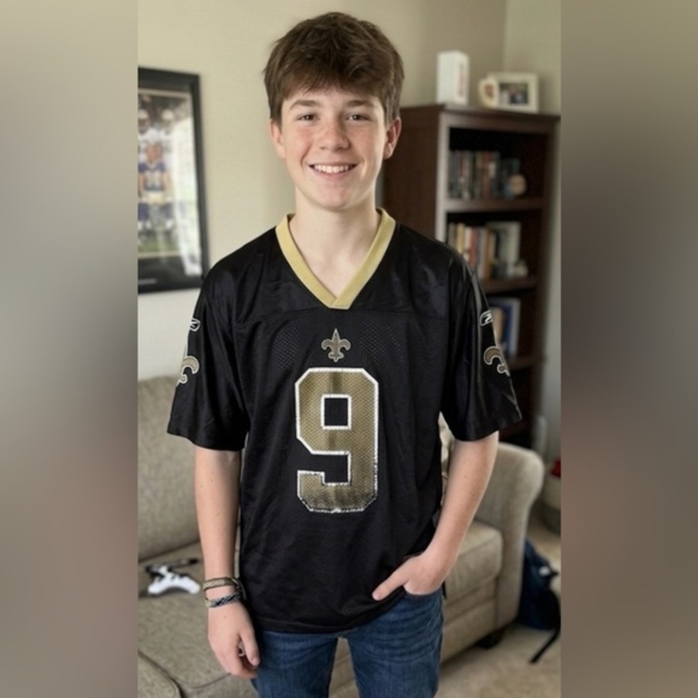 Reebok TEAM Apparel Youth X Large New Orleans Saints Jersey Drew Brees #9 XL 18